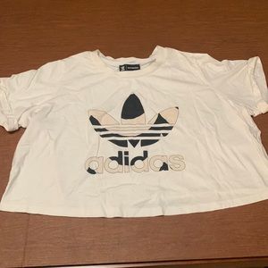Adidas white crop top